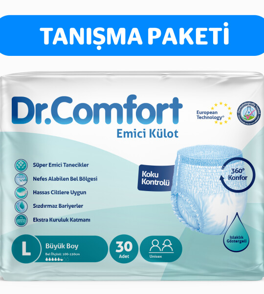 Dr.Comfort Yetişkin Emici Külot Large 30'lu 1 paket 30 adet