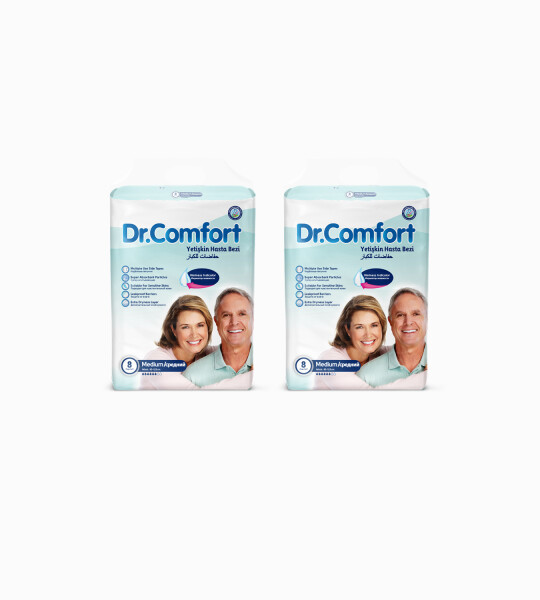 Dr.Comfort Yetişkin Bel Bağlamalı Hasta Bezi Medium 8'li 2 paket 16 adet