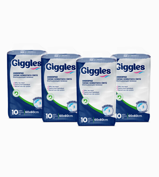 Giggles 60x60 Yatak Koruyucu Örtü 10'lu 4 Paket 40 Adet