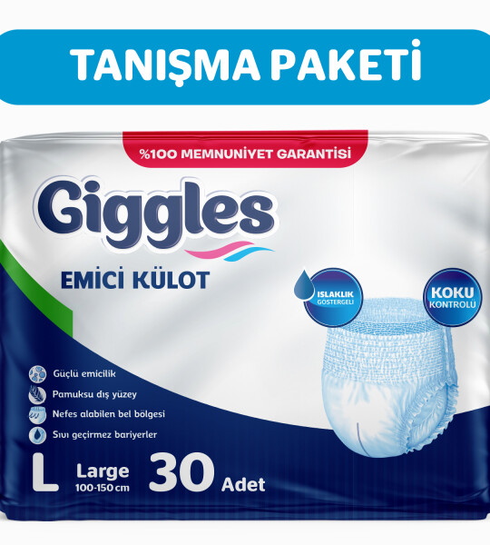 Giggles Yetişkin Emici Külot Large 30'lu 1 Paket 30 Adet