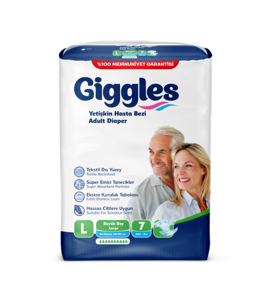 Giggles Yetişkin Bel Bağlamalı Hasta Bezi Large 7'li 1 Paket 7 Adet