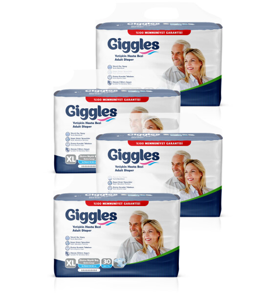 Giggles Yetişkin Bel Bağlamalı Hasta Bezi ExtraLarge 30'lu 4 Paket 120 Adet