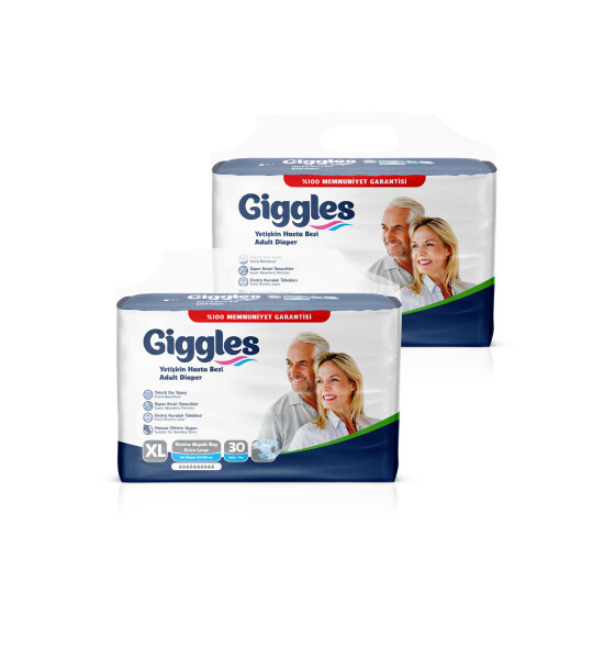 Giggles Yetişkin Bel Bağlamalı Hasta Bezi ExtraLarge 30'lu 2 Paket 60 Adet