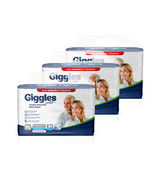 Giggles Yetişkin Bel Bağlamalı Hasta Bezi ExtraLarge 30'lu 3 Paket 90 Adet