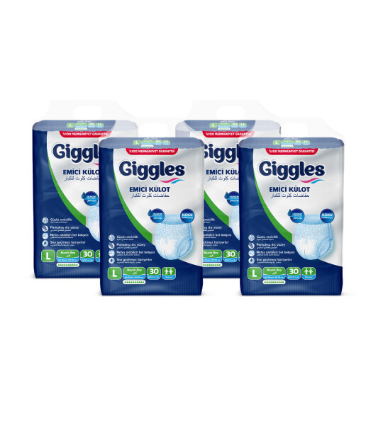 Giggles Yetişkin Emici Külot Large 30'lu 4 Paket (120 Adet)
