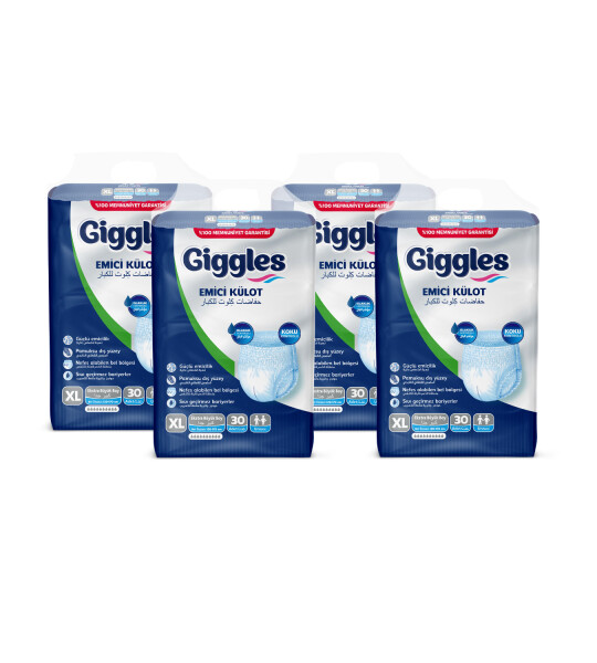Giggles Yetişkin Emici Külot ExtraLarge 30'lu 4 Paket 120 Adet
