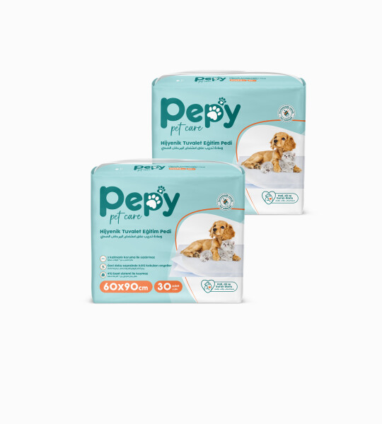 Pepy 60x90 Hijyenik Tuvalet Eğitim Pedi 30'lu 2 Paket 60 Adet