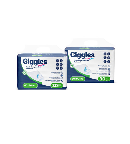 Giggles 60x90 Yatak Koruyucu Örtü 30'lu 2 Paket 60 Adet