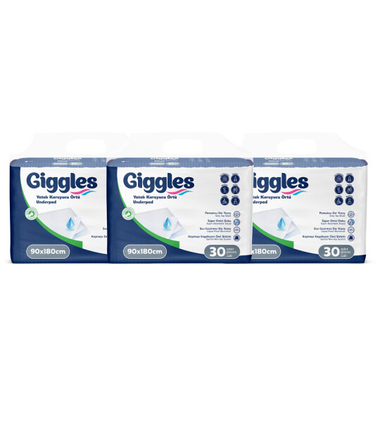 Giggles 90x180 Yatak Koruyucu Örtü 30'lu 3 Paket 90 Adet